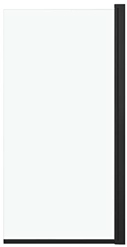 vidaXL Duschkabine Badewanne Duschabtrennung Duschwand Badewannenaufsatz Dusche Duschtrennwand Badezimmer ESG 68x130cm Schwarz Alu