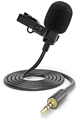 ayex Lavalier-Mikrofon perfekt für Smartphones mit 3.5mm Klinkenbuchse für Interviews Livestreams Meetings und Vlog geeignet LV-1