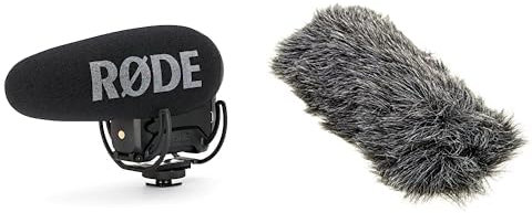 Rode Videomic Pro + Microphone de caméscope avec Fil Noir - Microphones (Microphone de caméscope, -33,6 DB, 20-20000 Hz, Super-cardioïde, 200 Ohm, avec Fil) & DeadCat GO Brise Vent