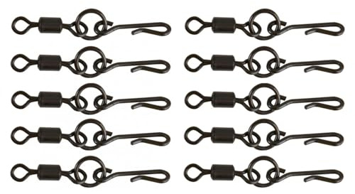 FOX Edges Kwik Change O Ring Swivels Wirbel, Angelwirbel für Karpfenmontagen, Schnellwechselwirbel, 10 Stück, Gr. 7 und 10 zur Auswahl, Größe:10