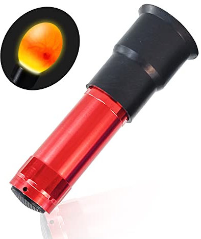 PAIDUOJI Bright Cool LED Light Egg Candler Tester für Hühnerwachtel Geflügel Inkubator Brutluke (red)