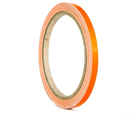Auto Zierstreifen Orange Folie Folienstreifen Glänzend Autodekor Pinstripes Dekorstreifen Modellbau KFZ Wohnwagen Boot (8mm, Orange)