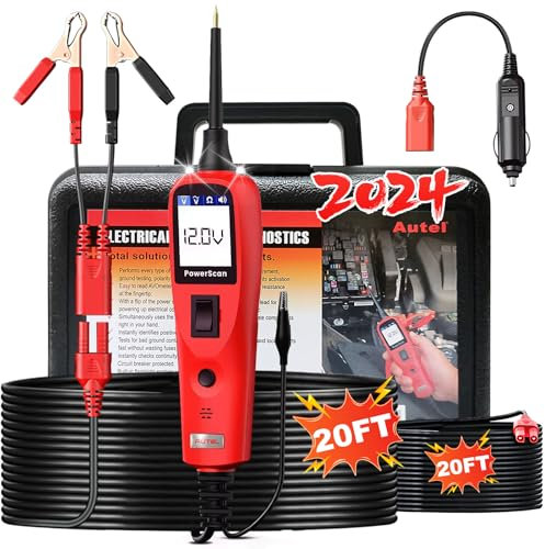 Autel PowerScan PS100 Kit Sonda Circuito, Strumento Diagnostico Sistema Elettrico12-24V, Interruttore Circuito Integrato, Lettura Resistenza Corrente CA/CC, Test Cortocircuito/Continuità/Sonda/Segnale