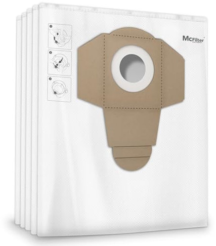 McFilter I 10 Staubsaugerbeutel 30l kompatibel für ALLE Einhell Staubsauger I geeignet für Einhell TC-VC 1930 Schmutzfangsack I Zubehör f. Einhell Nass-Trockensauger, Industriesauger I Typ DSM 39