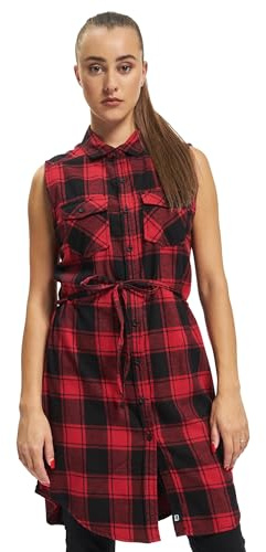 Brandit Women Gracey Longshirt Sleevel, Farbe: red/Black, Größe: XS