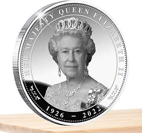 GIMOCOOL Moneta commemorativa della Regina Elisabetta II 1926-2022 con Sua Maestà la Regina Elisabetta II Monete Moneta commemorativa della Regina da Collezione Memorabilia Souvenir