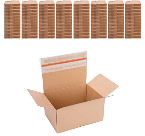 verpacking Automatik Karton 230 x 165 x 115 mm Braun (Außenmaß 232 x 167 x 122 mm) VP 35 Versandkartons mit selbstklebendem Deckel stabile Kartonagen (1000 Stück)