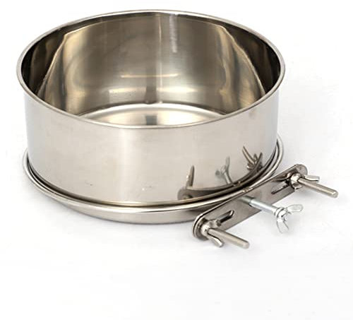 KAYSENSUK Gamelles en acier inoxydable pour chien - Pour oiseaux - Pour hamster - Grande cage moyenne
