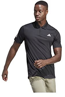 adidas Herren Club 3-Stripes Tennis Polo Shirt, Black, L