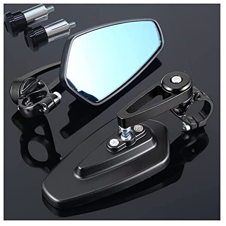 Motorrad Rückspiegel Motorrad Spiegel Lenkerende Seite Rückspiegel Für Y&amaha Für Raptor 700 XMAX300 Für Cygnus 125 Für Tenere 700 XVS650 Lenkerendenspiegel (Farbe : Schwarz)