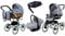 BabyLux Kinderwagen 4in1 mit Autositz für Kleinkinder – Kinderwagen für Neugeborene und Kleinkinder –– Baby Neugeborenen Kinderwagen – ISOFIX Autositzbasis – Max 15kg – Silver Hearts White Frame