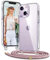 Vaykwo Handykette mit Band für Apple iPhone 14 Hülle und iPhone 13 Hülle - Necklace Handyhülle - Transparente Case zum Umhängen mit Kameraschutz und Bildschirmschutz - Roségold