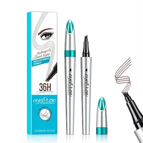HOUSN Flüssiger Augenbrauenstift,Microblading Augenbrauenstift Wasserfest mit Vier Gabelspitzen Micro-Fork Spitze,Erzeugt Mühelos Natürlich Aussehende Brauen