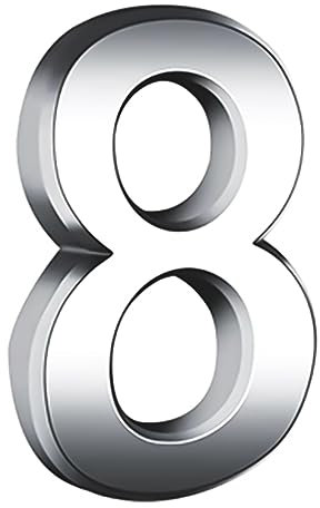 Samaly Door Numbers, 2.75 Inches Mailbox Numbers Waterproof, 3D Self Adhesive House Numbers DIY Chrome Polished Address Numbers Sign for House Mailbox Apartment Hotel Door Room, Silver