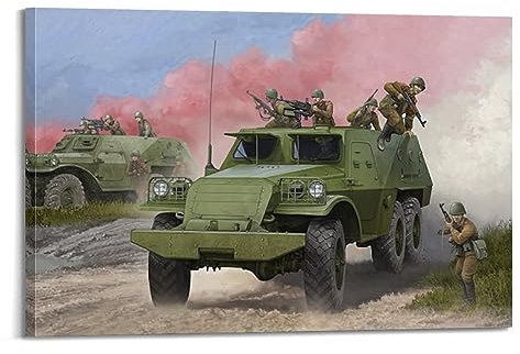 YBHF Poster mit Militärfahrzeugen, sowjetisches BTR-152B1, APC Poster, Wandkunstdruck, Retro, ästhetische Raumdekoration, Bürodekorationen, 20 x 30 cm, Rahmenstil