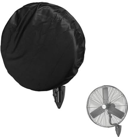 Sobana Wall Mount Fan Cover,Suitable for 24 Inch Industrial Fan and Pedestal Fan,Waterproof Dust Proof Proof Anti-UV Outdoor Fan Covers,Black