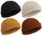 SATINIOR 4 Stück Trawler Beanie Watch Hat Roll Up Edge Skullcap Fisherman Beanie Unisex, Schwarz, Khaki, Dunkles Karamell, Beige, Einheitsgre