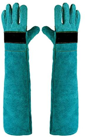 Maciun Schutzhandschuhe für Tierhandhabung, bissfest, zum Schweißen, Gartenarbeit, Fellpflege, Handhabung von Hunden, Katzen, Vögeln, Schlangen, Eidechsen, Schildkröten