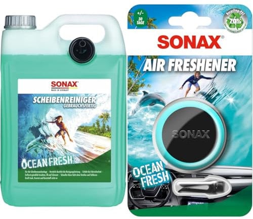 ScheibenReiniger gebrauchsfertig Ocean-fresh (5 Liter) + Air Freshener Ocean-fresh (1 Stück)