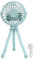 HURRISE Mini-Kinderwagen-Ventilator, Tragbar, 3 Geschwindigkeiten, Aufstellbar, Drehbar, Aufhängbar, Desktop-Ventilator mit Einstellbarer Windkraft, LED-Nachtlichtmodus, Ergonomisches
