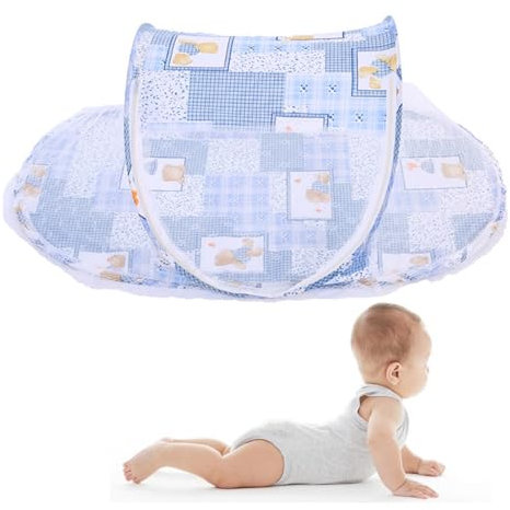 Mosquitera Plegable Portátil, Plegable Bebé Cuna Tienda, Mosquitera Plegable para Bebé, Tienda de Campaña para Cuna de bebé Mosquitera Portátil con Cremallera Red Plegable para Cama de Bebé