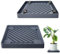 REDHUGO 2PCS Square Plant Caddy with Hidden Wheels, Rolling Plant Stand with Wheels, Heavy Duty Plant Caddy with Wheels Plant Dolly, Pot Base for Plants Indoor Outdoor