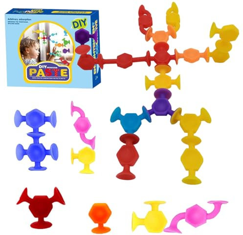 ZIGefofo 76 Stück Saugnapf Spielzeug Kinder Badewannenspielzeug Baby Silikon Spielzeug ab 3 Jahre Badespielzeug Sensorik Spielzeug Montessori Spielzeug für 3 4 5 6 7 8 Jahre Jungen Mädchen