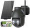 ieGeek 2K 3MP Überwachungskamera Aussen Solar, 360° PTZ Überwachungskamera Aussen Akku, 2.4GHz Kabellos Überwachungskamera mit PIR Bewegungsmelder,Farb-Nachtsicht, 2-Wege-Audio, IP65