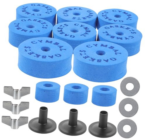ibasenice Juego De 21 Accesorios Para Batería Almohadillas Eva Antideslizantes Para Platillos Soporte y Amortiguación Compatible Baterías Electrónicas Color Azul