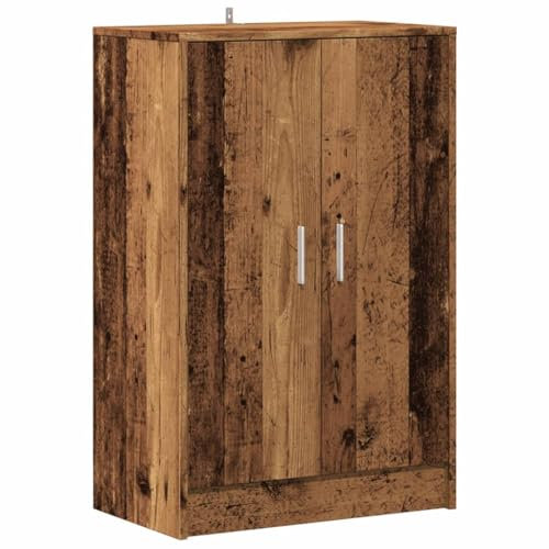 vidaXL Schuhschrank, Schuhregal mit Stauraum, Schuhkommode für Schlafzimmer Flur, Schuhaufbewahrung Schuh-Organizer, Altholz-Optik Holzwerkstoff