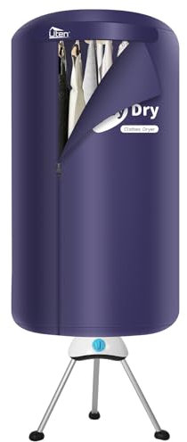 Secadora de Ropa Eléctrica, 1000 W de Secadoras con Bomba de Calor, Secadora con Temporizador, Secadora de Calefacción de 2 Capas, Adecuada para Lavandería Doméstica y Apartamentos, 170cm-Azul