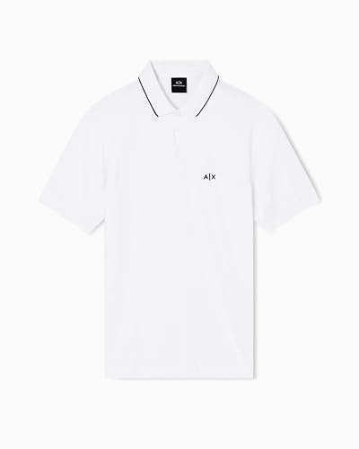Armani Exchange Herren Essential, Short Sleeve Stiped Collar Side Monogram Logo Polo Shirt
