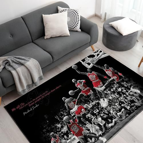DreamController Michael Jordan Custom Teppich für Spielzimmer (157,5 x 101,6 cm), Inspiriert von Spielen und Anime-Dekor für Gamer, Dekoration für Kinder, Teenager