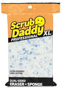 Scrub Daddy Eraser Daddy XL - Large Melamine Foam Sponges for Cleaning - Dual-Sided White Eraser Sponges for Wall Cleaning - Removes Dirt & Scuffs - Water-Activated (18 Count)