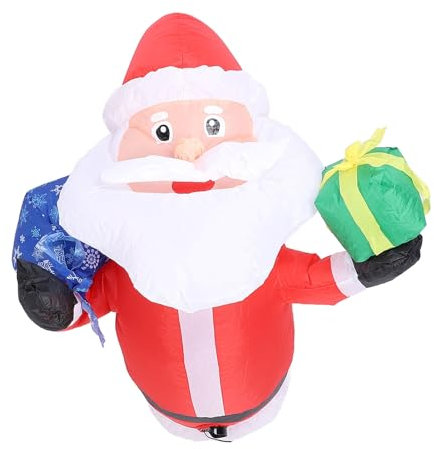 Decorazioni da Esterno Natalizie Gonfiabili, Babbo Natale da 1,1 M con Scatola Appoggiata Alla Finestra, Decorazioni da Giardino Gonfiabili con Babbo Natale (Spina europea