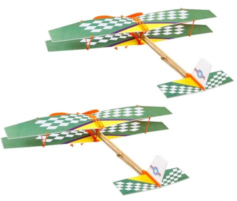 PHENOFICE Spielzeugflugzeug Holz Segelflugzeug Mit Gummibandantrieb DIY-Set Für Kinder Lernspielzeug Praktische Fähigkeiten