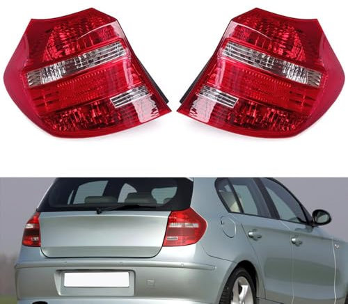 WDMNAO Auto Rücklicht Montage für BMW 1Er E87 2007 2008 2009 2010 2011, Auto Rückleuchte Rücklichter Heckleuchte Baugruppe Linke Rechte Rückleuchten Ersatz Auto Zubehör