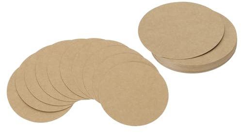 PATIKIL 6 Zoll Kreis Karton, 25 Stück runde Form Ausschnitte Papier Dickes Karton Untersetzer für DIY Bastelprojekte Klassenzimmer Pinnwand Dekor, Kraftfarbe