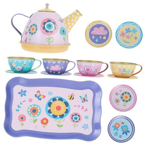 TOYANDONA 1 Satz Nachmittagstee küchenspielzeug für Kitchen Toys for Küchenspielzeug Geschirr Garten-Spielset Weißblech Colorful