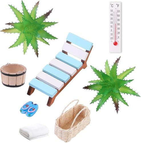 YANINEE 11 Stück Miniatur Deko Sauna Zubehör Set Wellness Gutschein Verpackung Geschenk Deko