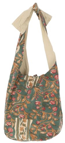 Boho Umhängetasche, Schulterbeutel mit Blockdruck, geräumig, Model 6