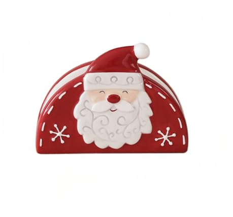 Christmas Ceramic Cup Santa Claus Mug Elk Cream Pot Tray Western Food Plate (Napkin Holder)