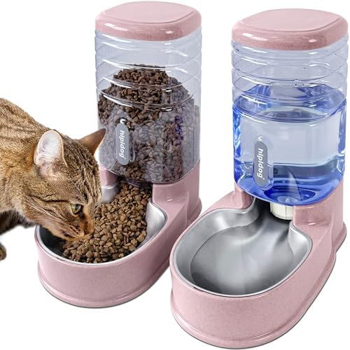 Distributeur Automatique de Nourriture et d'eau pour Animaux domestiques de Petite et Moyenne Taille 3,8 L (Blue)