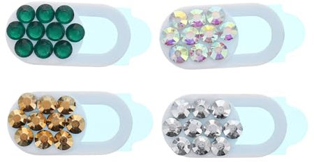SHINEOFI 4pcs Rhinestone Webcam Cover Slide for Laptop and Smartphone Stylish Privacy for Camera Compact Design for Daily Use