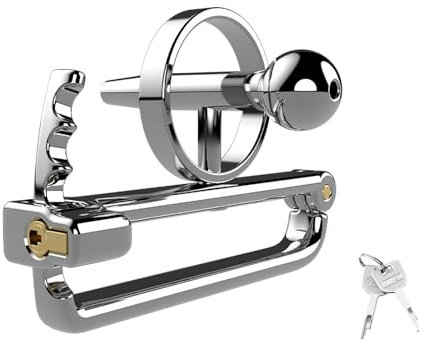 Keuschheitskäfig aus Edelstahl für Männer mit Dilator – Metall Peniskäfig für Chastity CBT und Hoden Folter Geräte – Einstellbarer Hodensackhalter und Peniszaumzeug