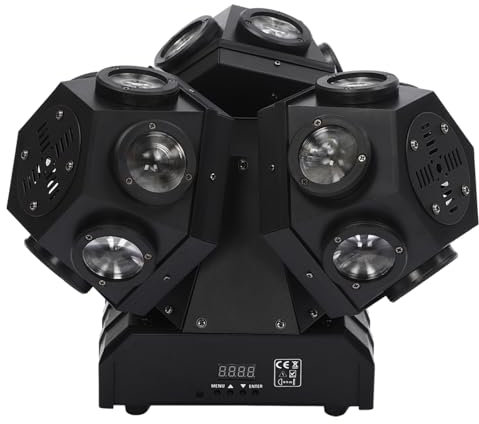 Loobiiny Rotierende Strahlenleuchten,Umzug Kopf Mit MontagebüGel,Scheinwerfer Led BüHnenlicht,Moving Head Licht 180w