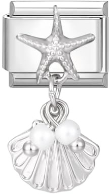 Hoomall Italian Style Charms Edelstahl Module DIY Silber Italian Charm Bracelet Abnehmbar 9mm Italian Charm Armband 3D Lebendig Muster Italienische Armband Charm Zubehör Damen Geschenk