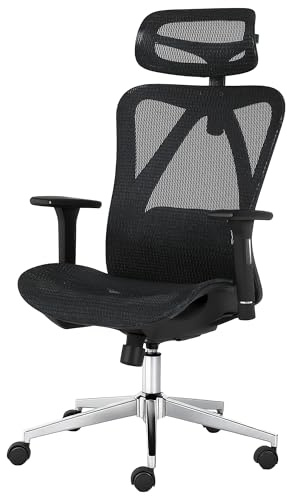 ADOV Office Chair with Headrest, Ergonomic 3D Armrest, Lumbar Support, 125° Rocking Swivel Computer Chair, High Back Mesh Reclining Desk Chair, Adjustable Height Executive Desk Chairs for Home Office