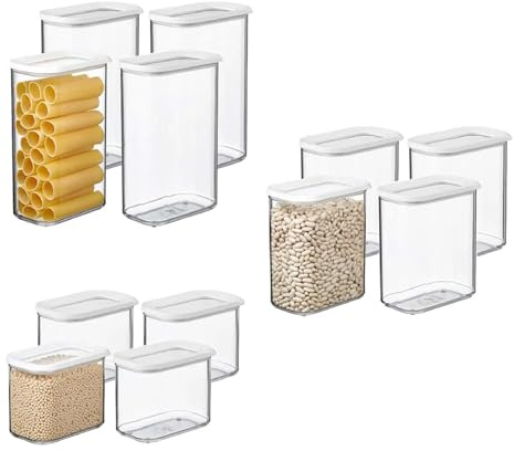 Mepal Modula Vorratsdosen Set XXL 12-teilig | 4x 1000 ml, 4x 1500 ml, 4x 2000 ml | luftdicht & stapelbar | Aufbewahrungsboxen für Lebensmittel | spülmaschinengeeignet | Nordic White