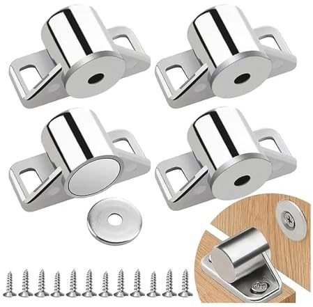 4 Stück Magnetverschluss Rund Türmagnetverschlüsse, Möbelmagnet Türverschluss, Cupboard Door Magnet für Schrank Tür Möbel